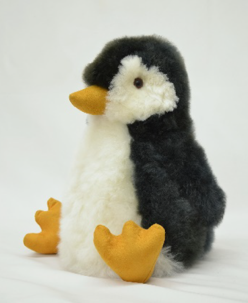 ペンギン｜白×黒｜￥ 19,800｜縦32×横22×幅19cm｜アルパカ製ぬいぐるみ